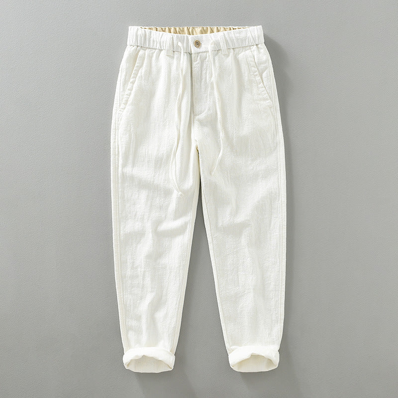 PANTALONI IN COTONE-LINO