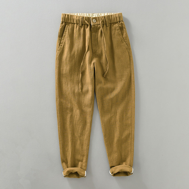 PANTALONI IN COTONE-LINO
