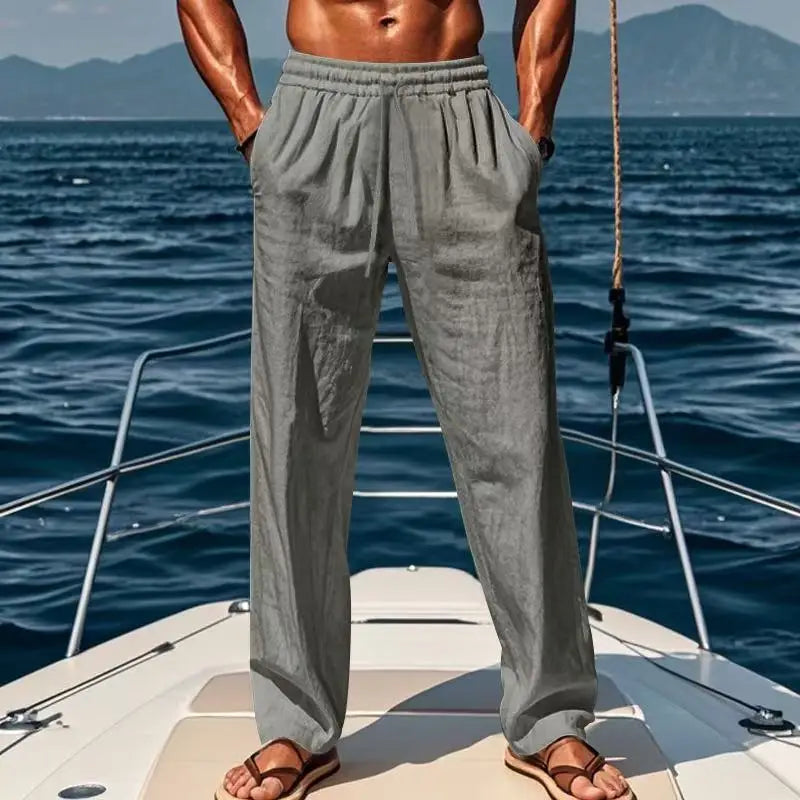 PANTALONI DI LINO RILASSATI
