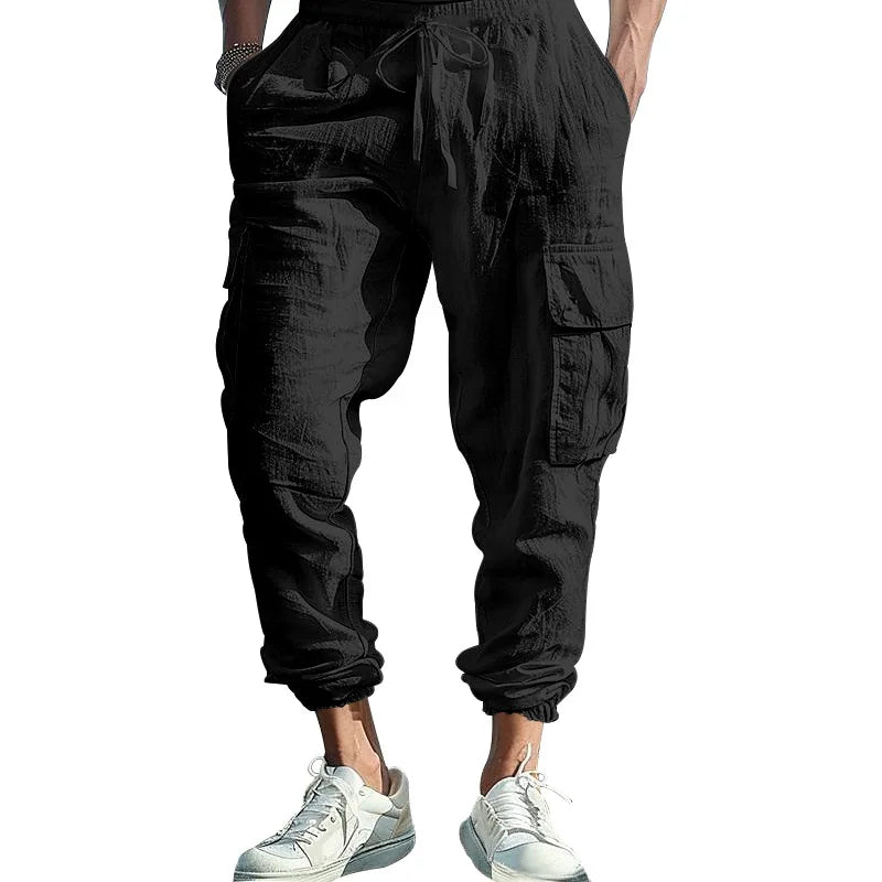 ROSSI ROMA | PANTALONI CARGO IN LINO