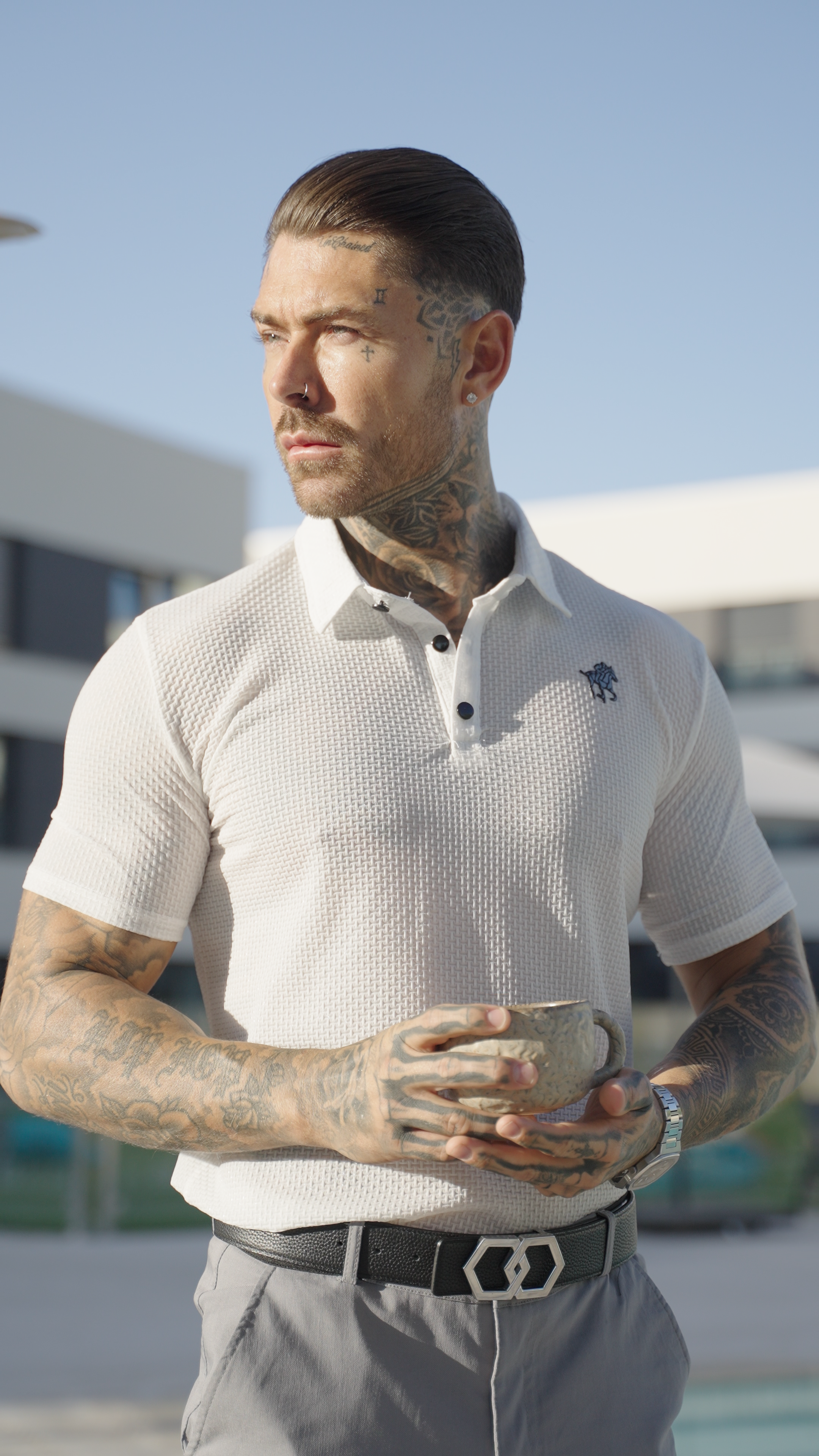 POLO CON TEXTURE A TAGLIO SLIM