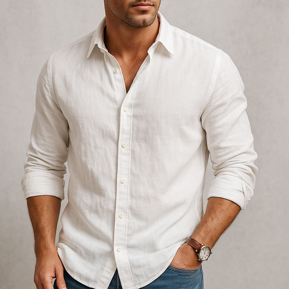 CAMICIA ESSENZIALE IN LINO