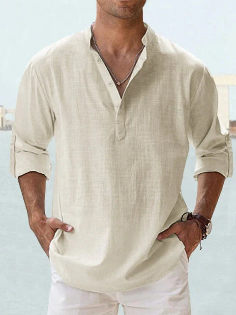 JOSHUA | CAMICIA A MANICA LUNGA IN COTONE-LINO