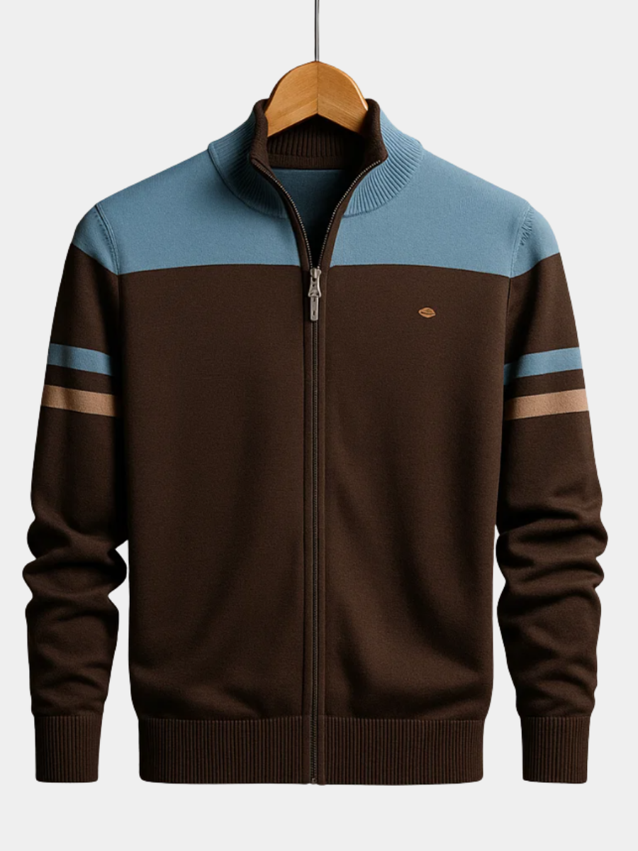 ROSSI ROMA | FELPA DA UOMO COLORBLOCK CON ZIP