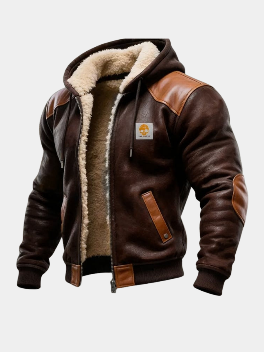 ROSSI ROMA | GIACCA VINTAGE IN CAMOSCIO CON CAPPUCCIO