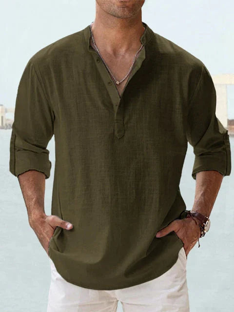 JOSHUA | CAMICIA A MANICA LUNGA IN COTONE-LINO