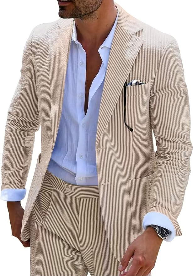 COMPLETO ESTIVO A RIGHE (PANTALONI+GIACCA)