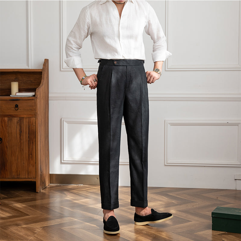 St. Barts | Pantaloni in Lino con Pinces