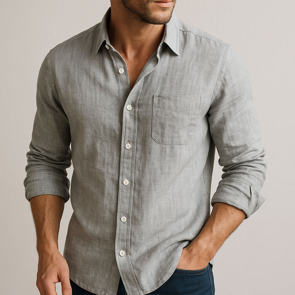 CAMICIA ESSENZIALE IN LINO