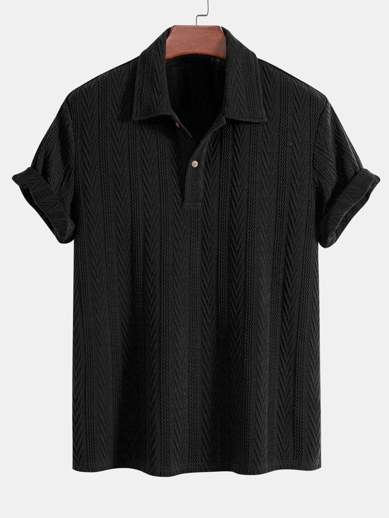 POLO IN JACQUARD GEOMETRICO LAVORATO A MAGLIA