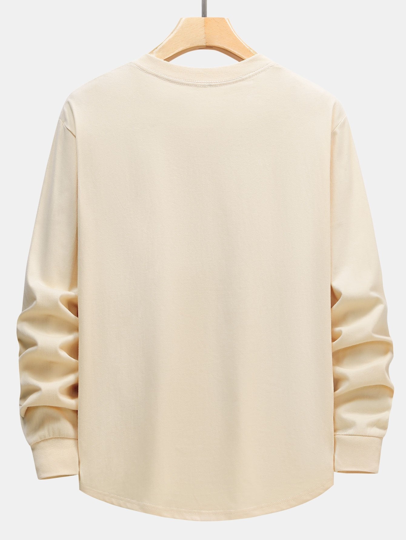 T-SHIRT A MANICHE LUNGHE PESANTE CON ORLO CURVO
