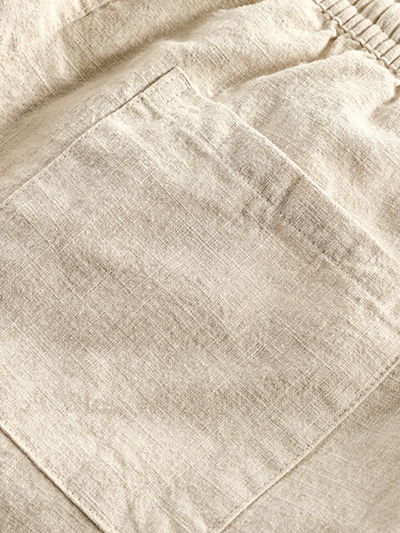PANTALONI CORTI ALLA CAVIGLIA IN MISTO LINO E COTONE