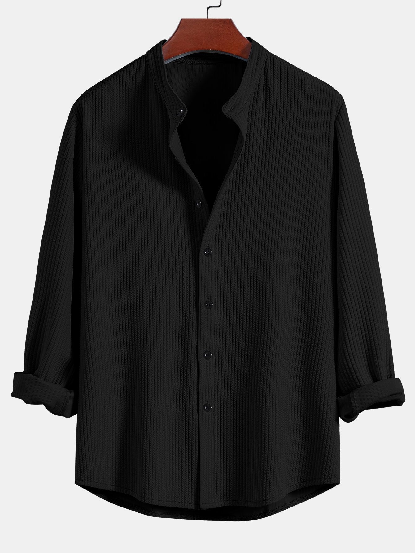 CAMICIA A MANICHE LUNGHE MUSCLE FIT CON COLLO A COSTE & PANTALONI A COSTE A GAMBA DRITTA