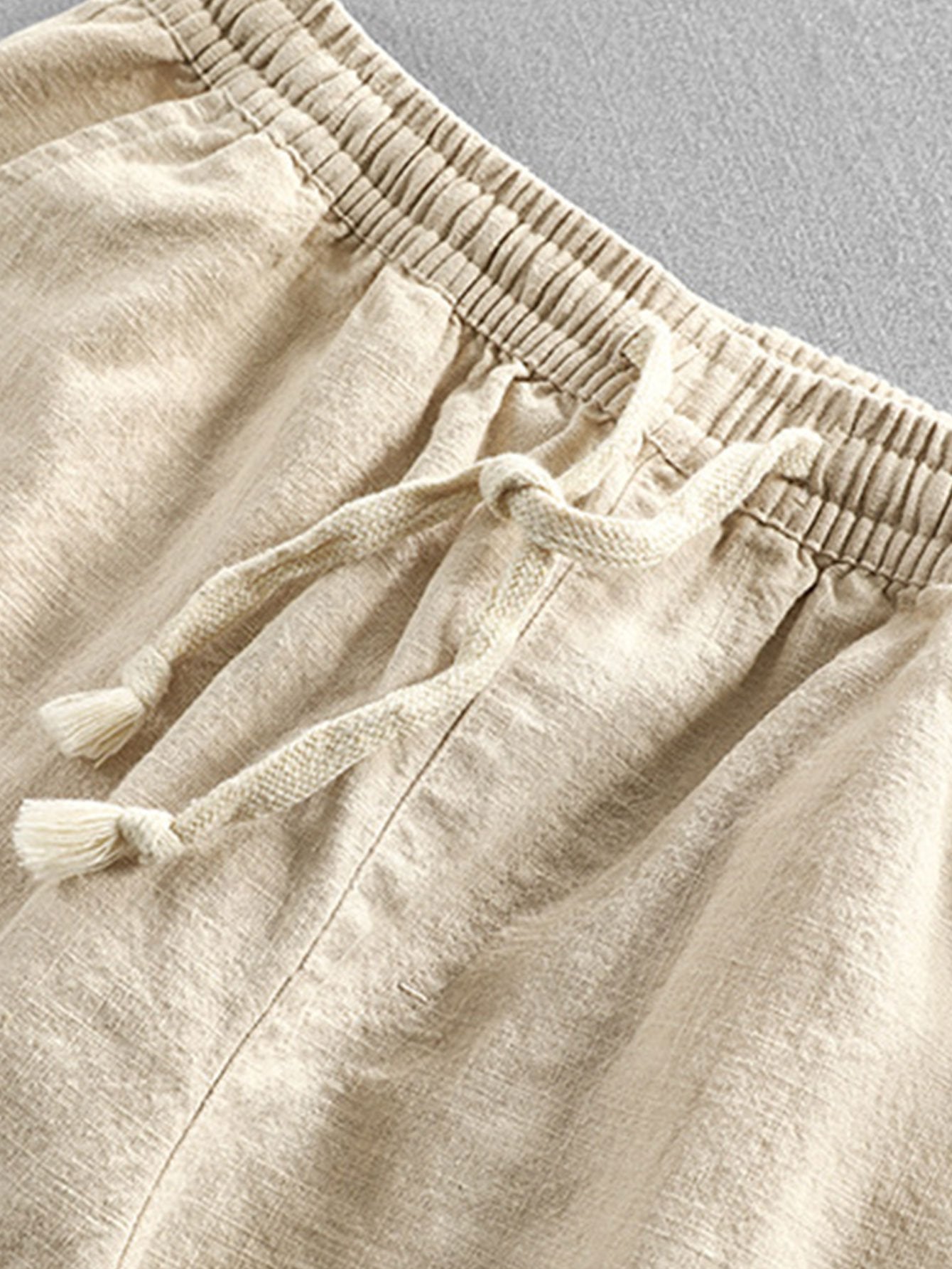 PANTALONI CORTI ALLA CAVIGLIA IN MISTO LINO E COTONE