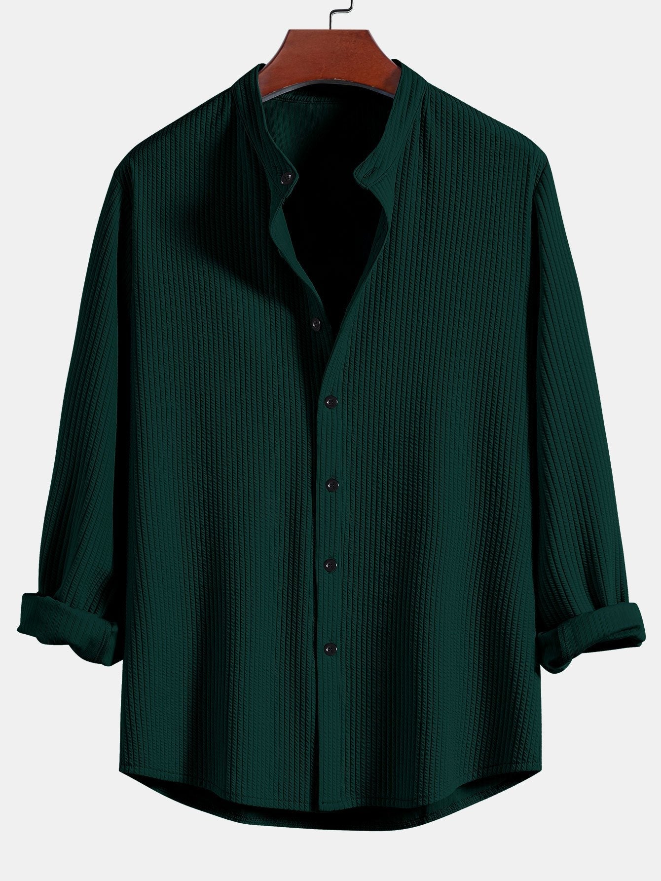 CAMICIA A MANICHE LUNGHE MUSCLE FIT CON COLLO A COSTE & PANTALONI A COSTE A GAMBA DRITTA