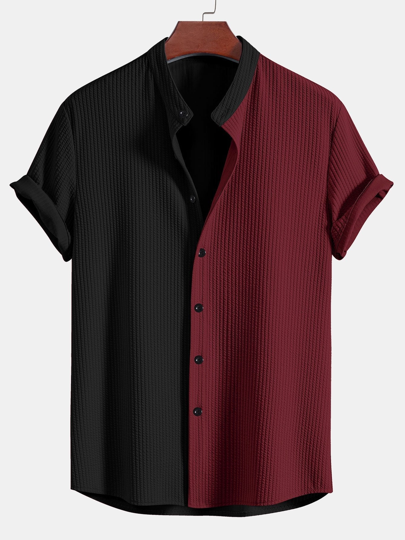 CAMICIA MUSCLE FIT A COSTE CON COLLO ALLA COREANA & PANTALONI A COSTE A GAMBA DRITTA