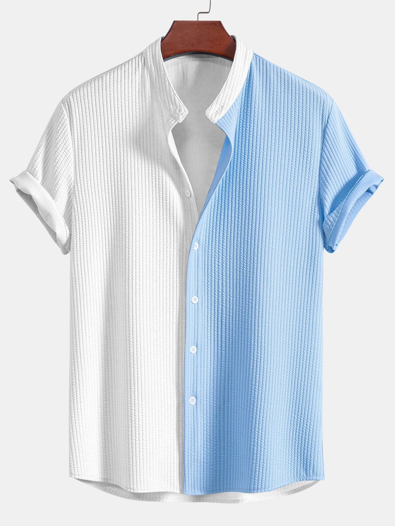 CAMICIA MUSCLE FIT A COSTE CON COLLO ALLA COREANA & PANTALONI A COSTE A GAMBA DRITTA