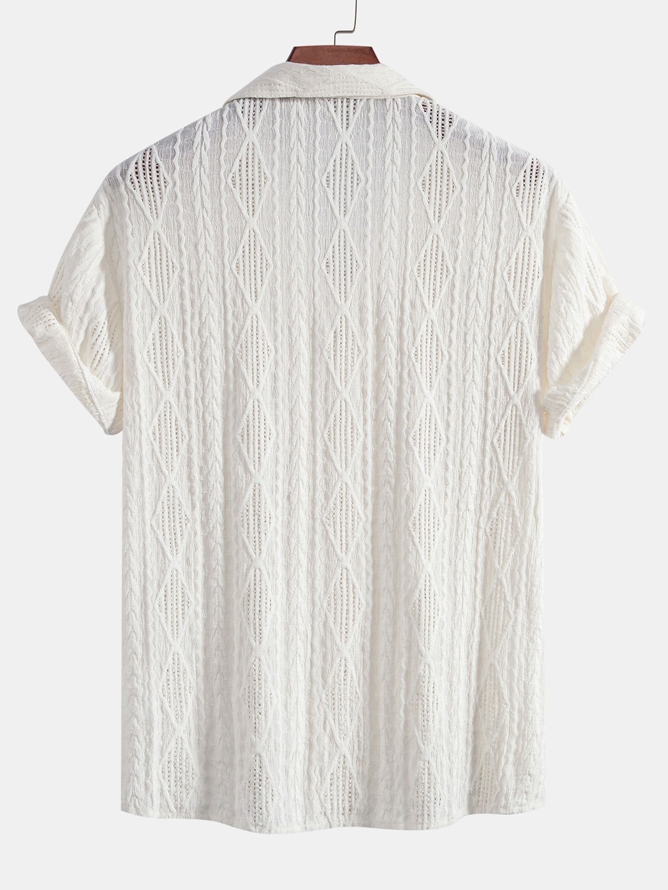 CAMICIA CUBANA JACQUARD GEOMETRICA & PANTALONI DRITTI IN LINO