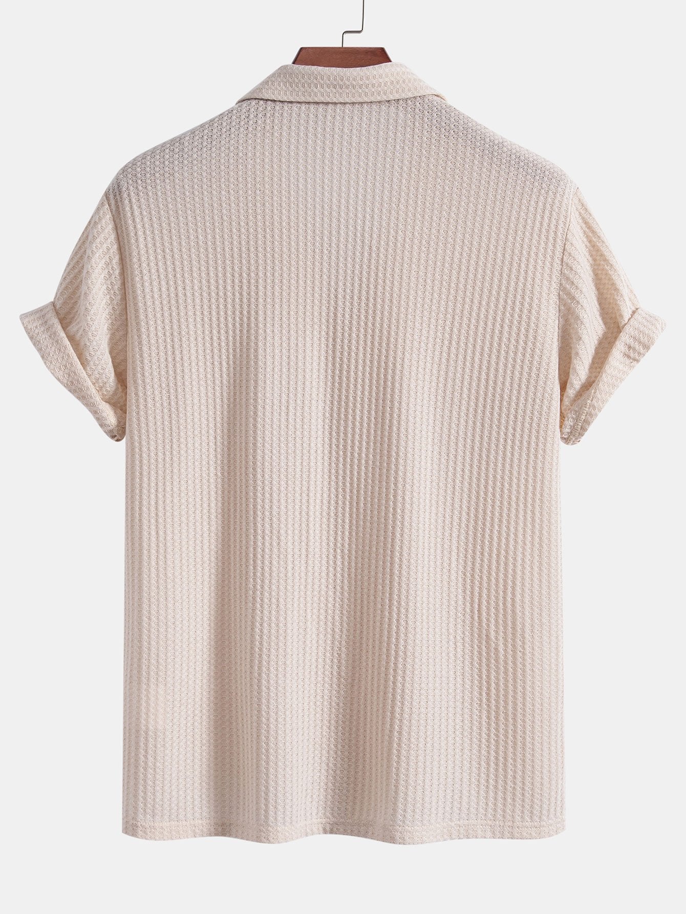 CAMICIA CUBANA A MANICHE CORTE IN MAGLIA WAFFLE & PANTALONI DRITTI IN LINO
