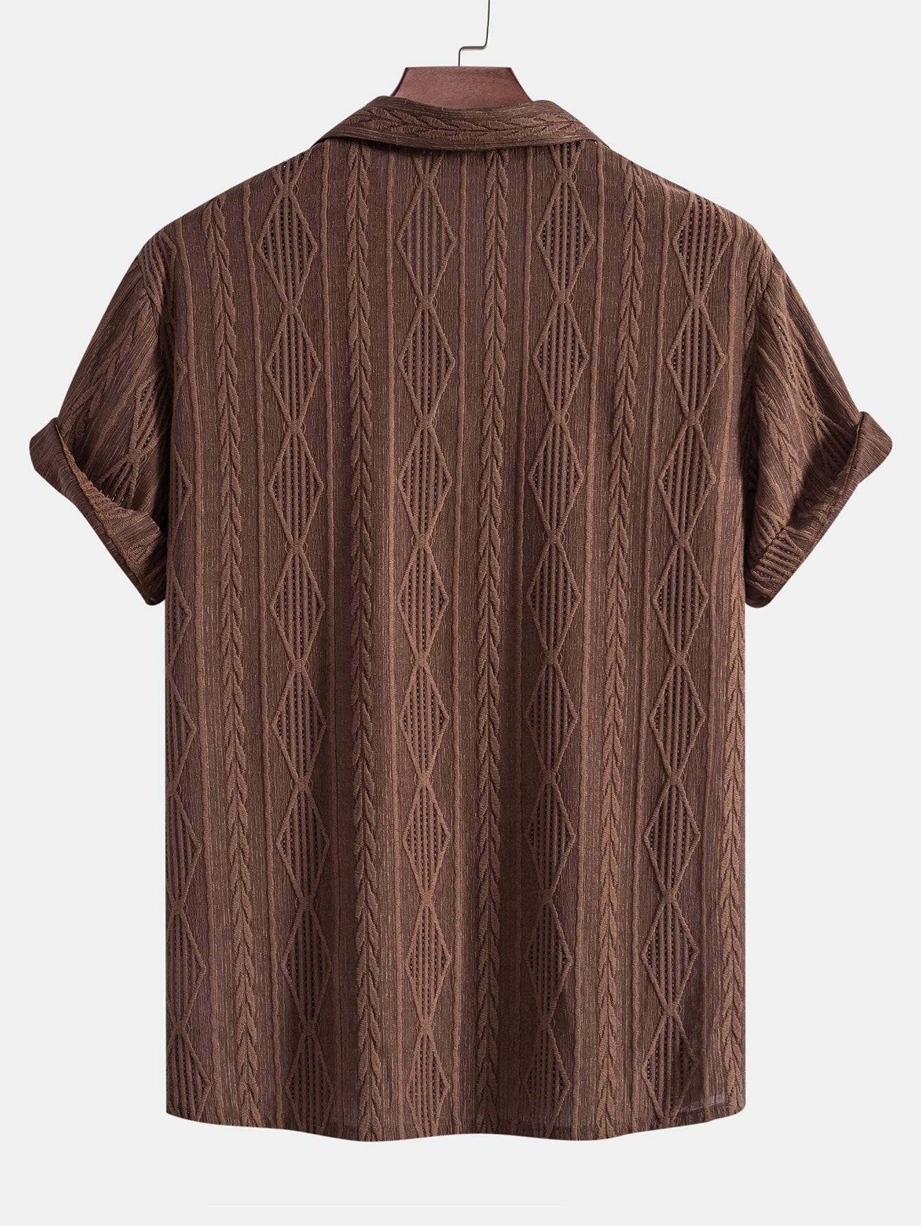 CAMICIA CUBANA JACQUARD GEOMETRICO & PANTALONI IN LINO A GAMBA DRITTA