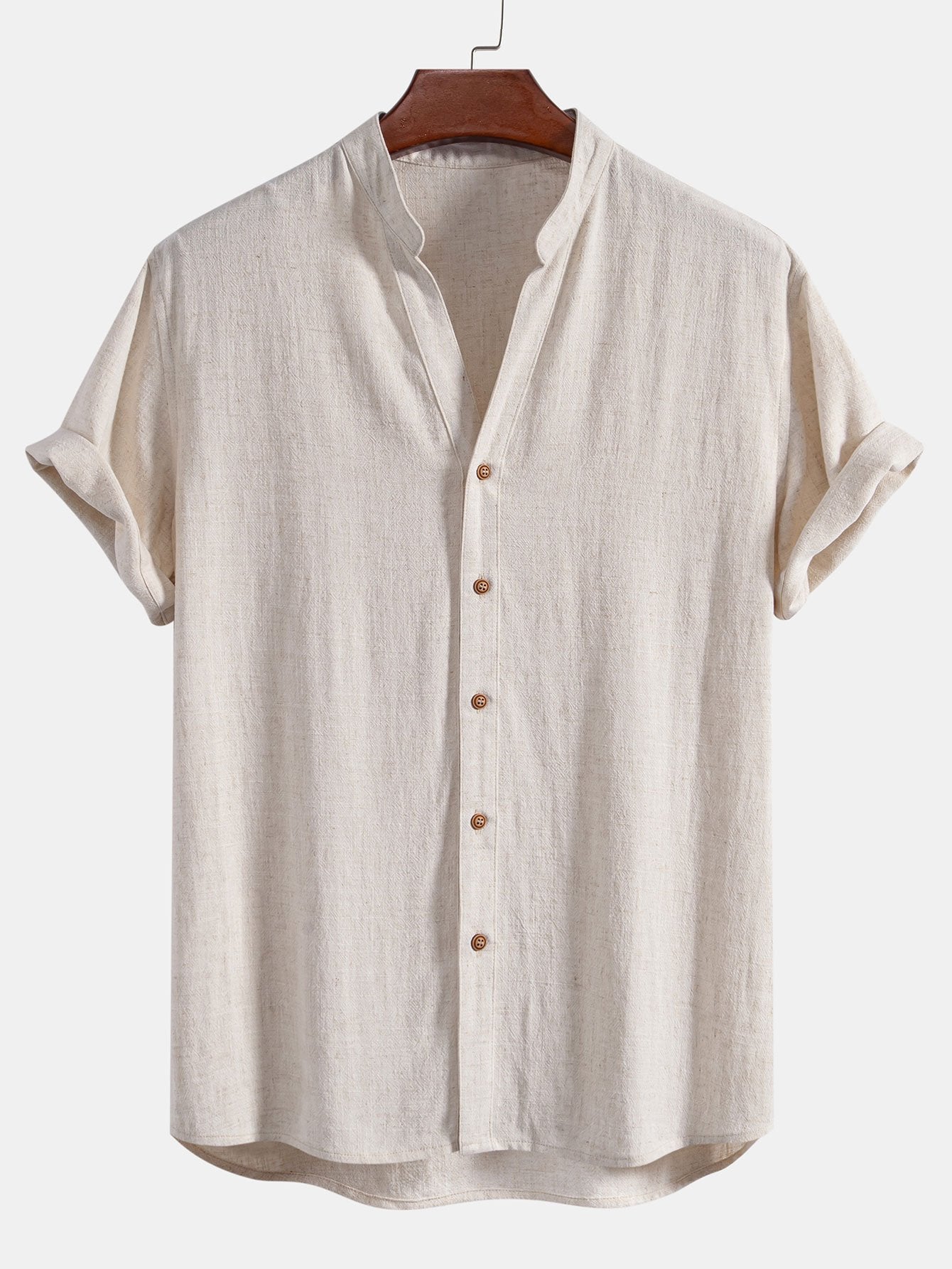 CAMICIA IN LINO E RAYON CON SCOLLO A V & PANTALONI IN LINO A GAMBA DRITTA