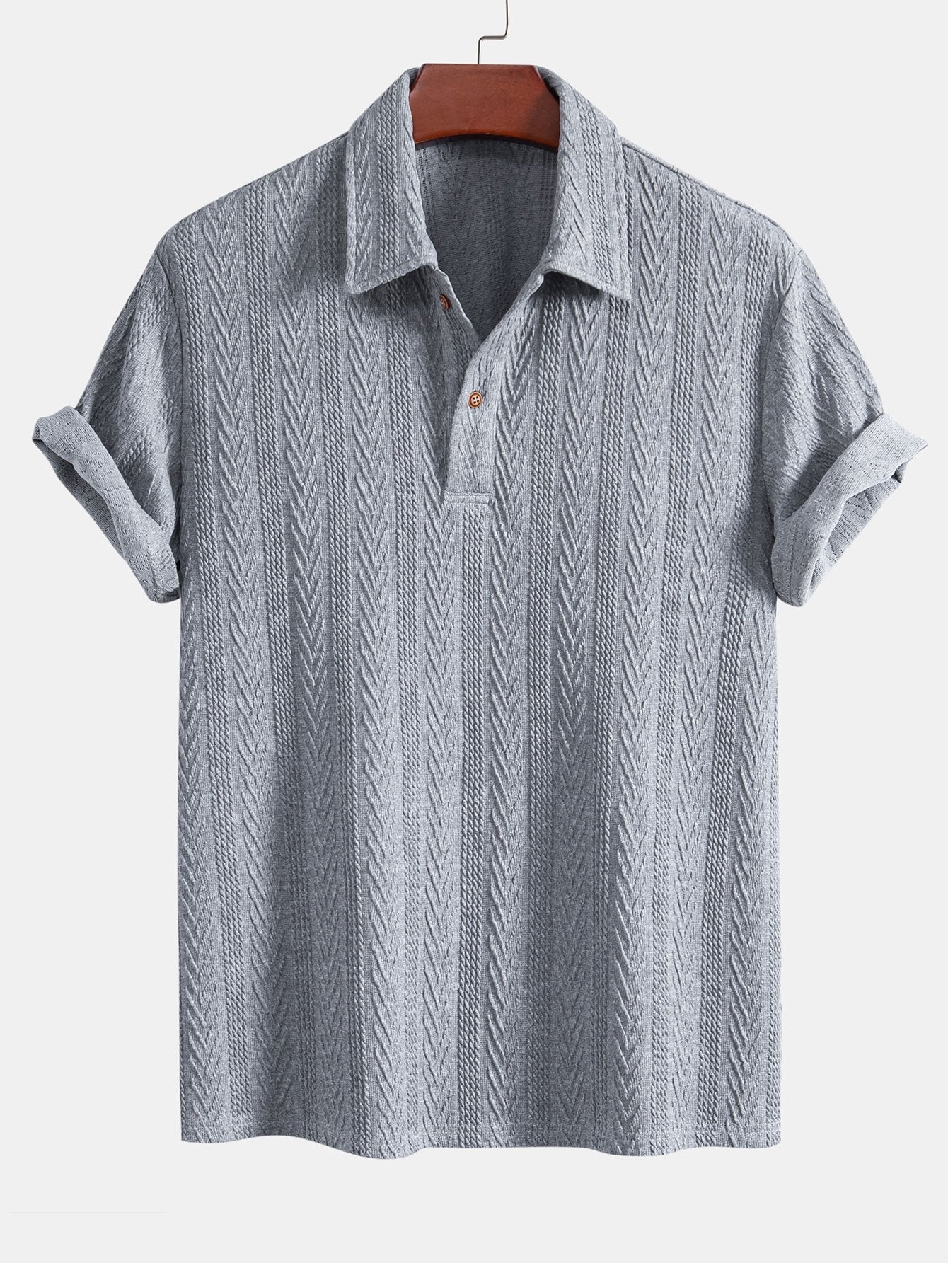 POLO IN JACQUARD GEOMETRICO LAVORATO A MAGLIA