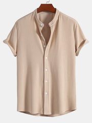 CAMICIA A COLLO ALLA COREANA MUSCLE FIT A COSTE