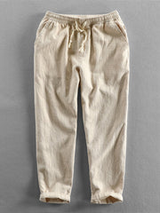 PANTALONI CORTI ALLA CAVIGLIA IN MISTO LINO E COTONE