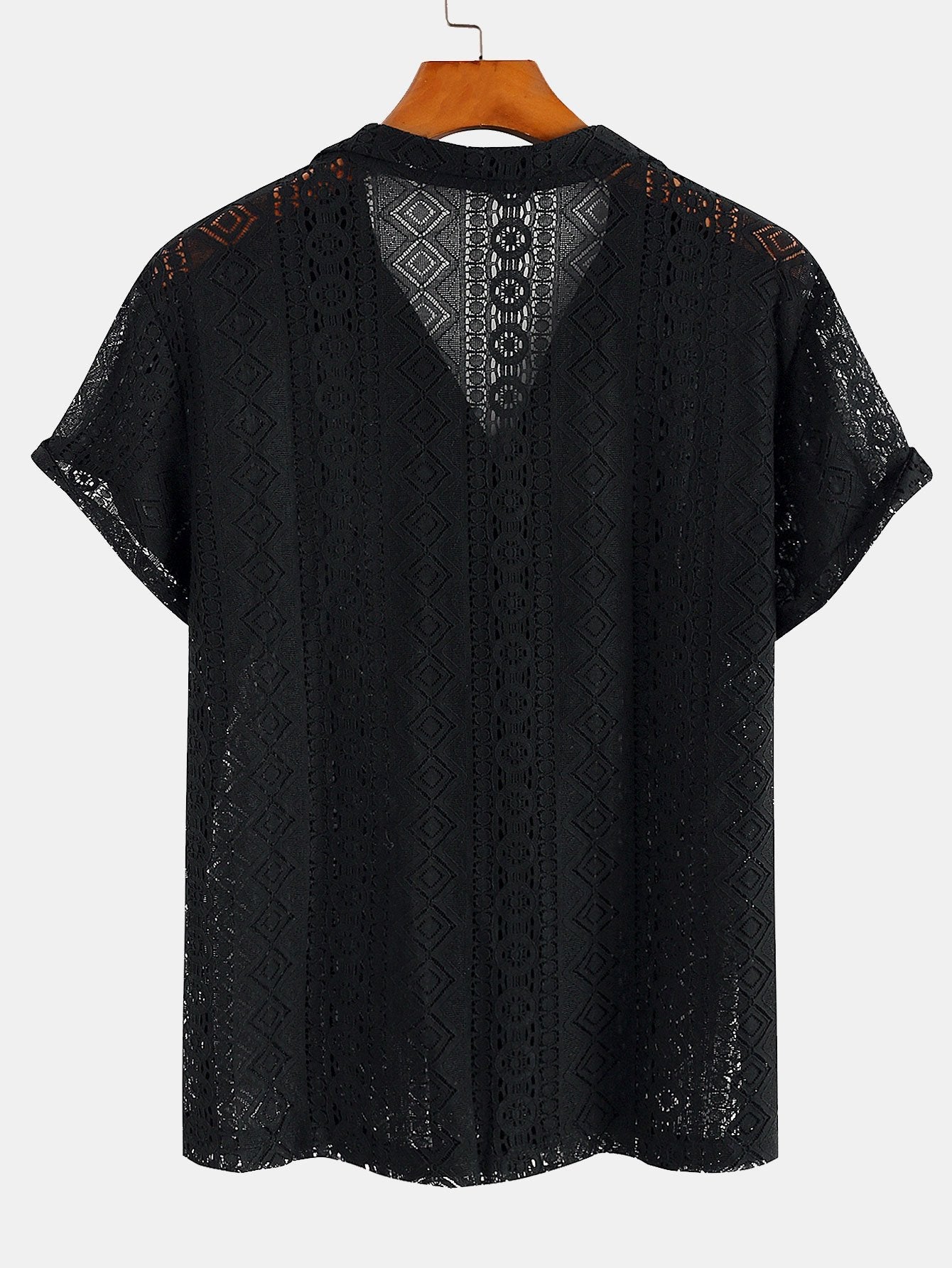 CAMICIA CUBANA CON TEXTURA GEOMETRICA
