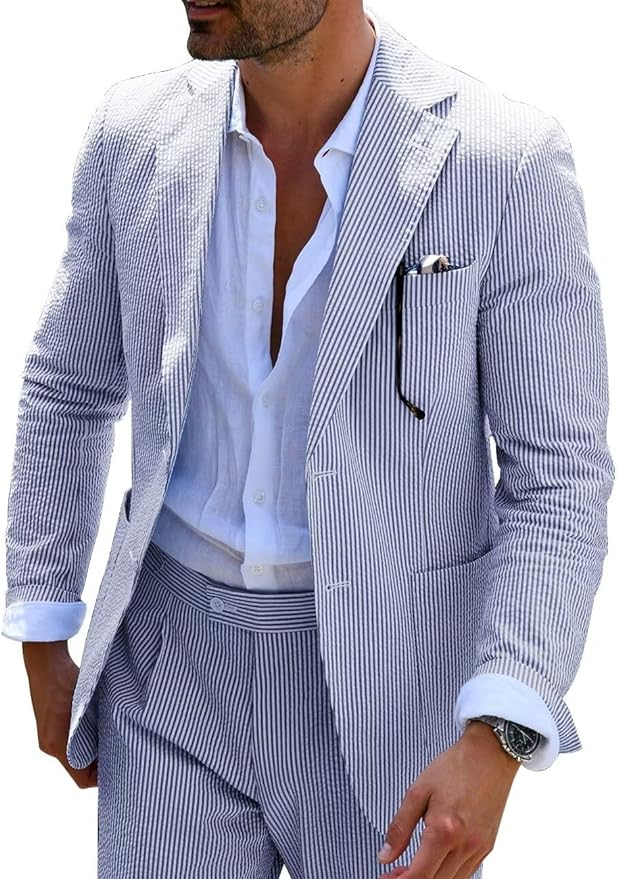 COMPLETO ESTIVO A RIGHE (PANTALONI+GIACCA)