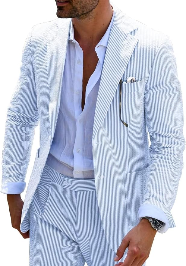 COMPLETO ESTIVO A RIGHE (PANTALONI+GIACCA)