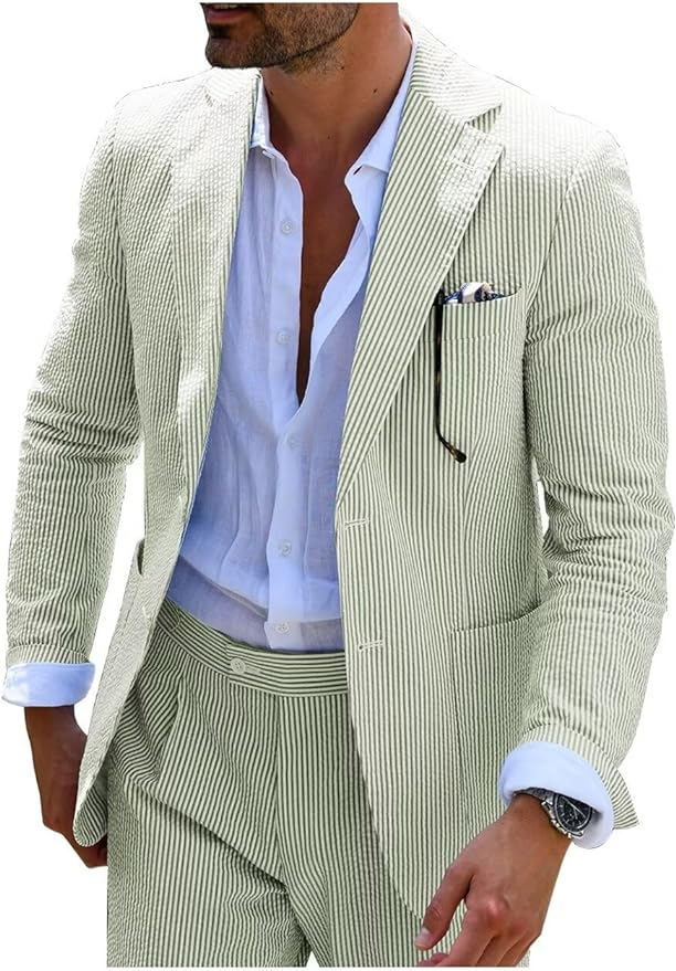 COMPLETO ESTIVO A RIGHE (PANTALONI+GIACCA)