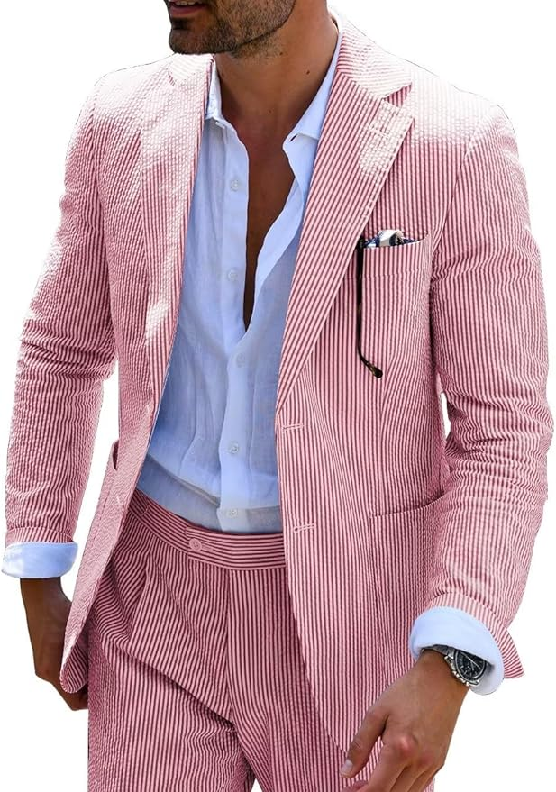 COMPLETO ESTIVO A RIGHE (PANTALONI+GIACCA)