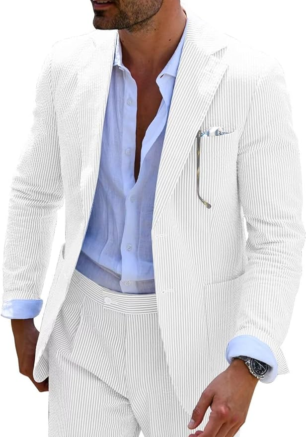 COMPLETO ESTIVO A RIGHE (PANTALONI+GIACCA)